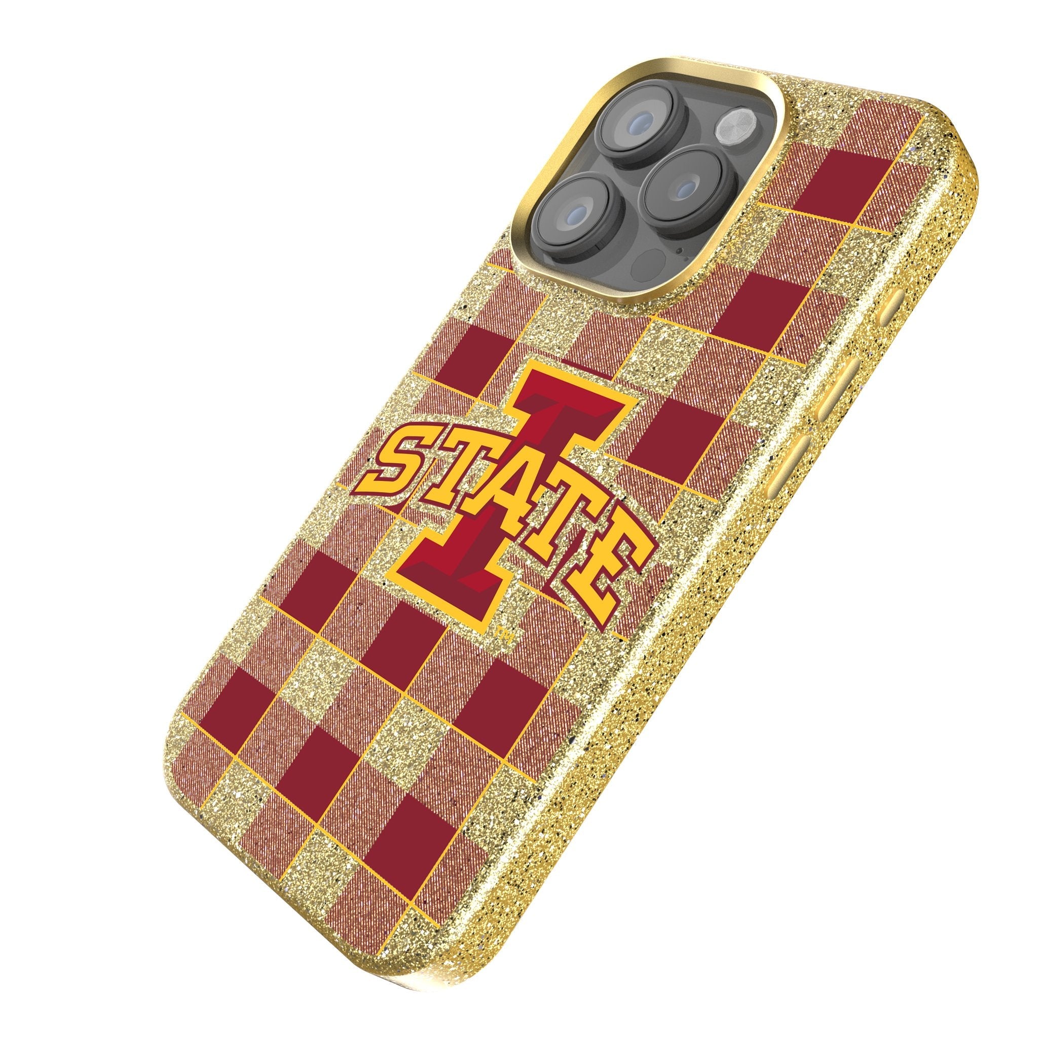 Iowa State University Cyclones Plaid Bling Phone Case - Sports Gifts, Sports Memorabilia, Sports Collectibles, Fan Shop