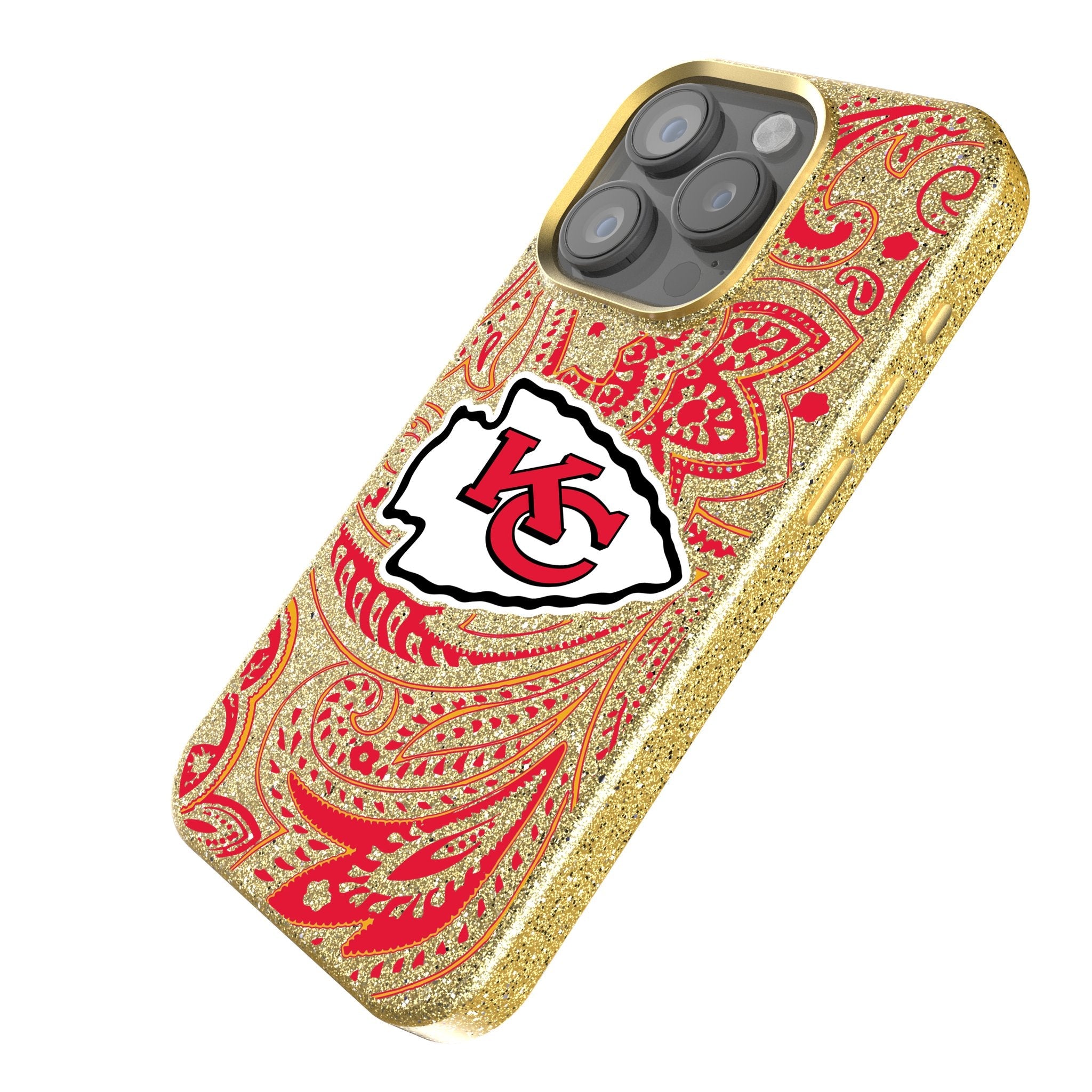 Kansas City Chiefs Paisley Bling Phone Case - Sports Gifts, Sports Memorabilia, Sports Collectibles, Fan Shop