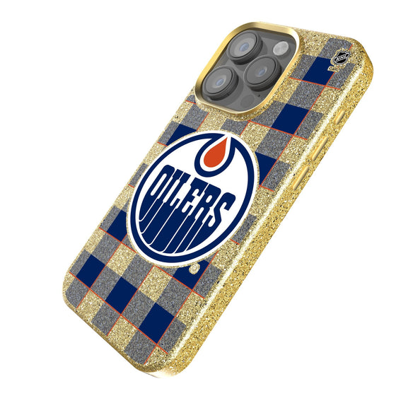 Edmonton Oilers Plaid Bling Phone Case - Sports Gifts, Sports Memorabilia, Sports Collectibles, Fan Shop