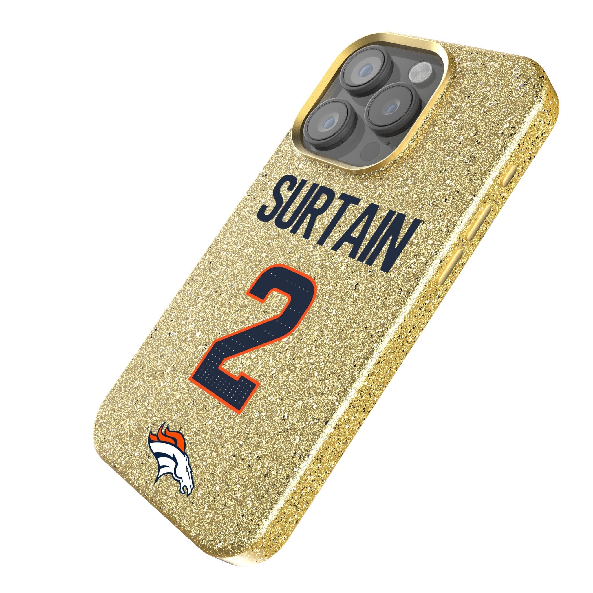 Pat Surtain II Denver Broncos 2 Game Tactic Bling Phone Case for Apple iPhone - Sports Gifts, Sports Memorabilia, Sports Collectibles, Fan Shop