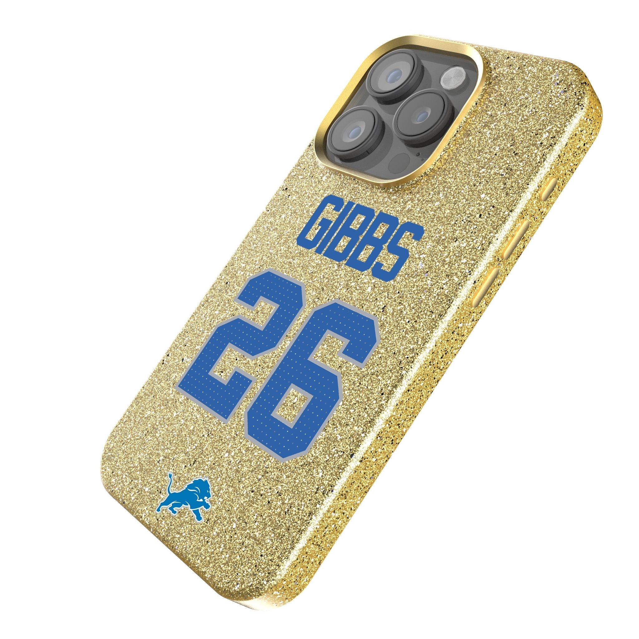 Jahmyr Gibbs Detroit Lions 26 Game Tactic Bling Phone Case for Apple iPhone - Sports Gifts, Sports Memorabilia, Sports Collectibles, Fan Shop