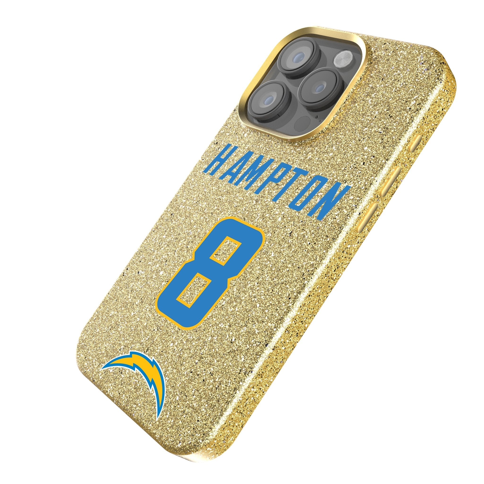 Omarion Hampton Los Angeles Chargers 8 Game Tactic Bling Phone Case for Apple iPhone - Sports Gifts, Sports Memorabilia, Sports Collectibles, Fan Shop