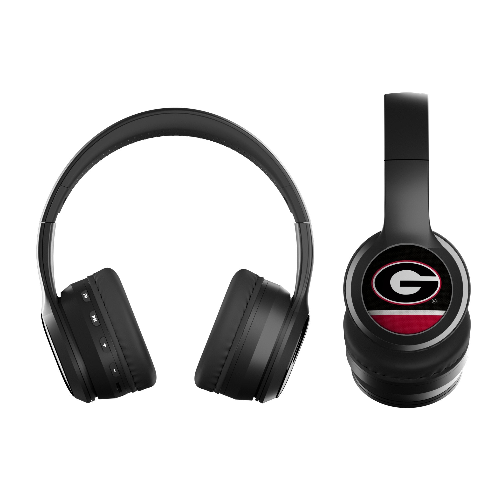 University of Georgia Bulldogs Stripe Wireless Over-Ear BT Headphones With Case - Sports Gifts, Sports Memorabilia, Sports Collectibles, Fan Shop