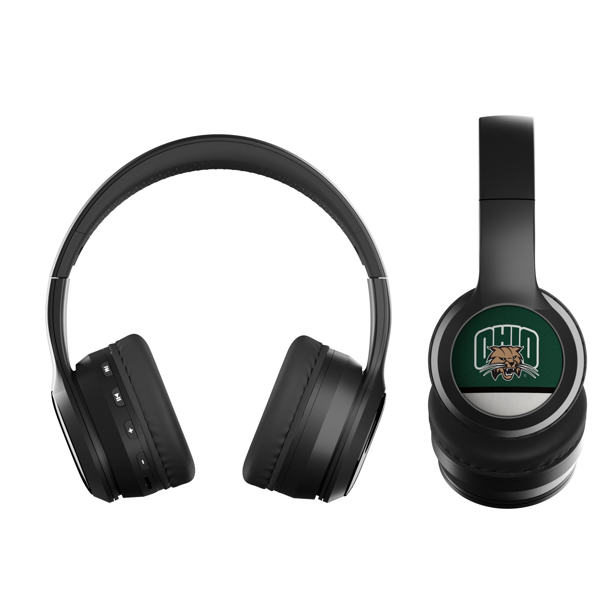 Ohio University Bobcats Stripe Wireless Over-Ear BT Headphones With Case - Sports Gifts, Sports Memorabilia, Sports Collectibles, Fan Shop