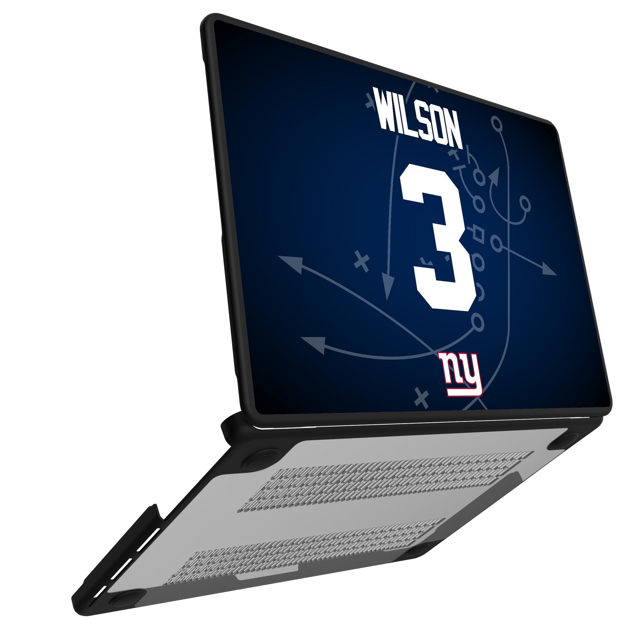 Russell Wilson New York Giants 3 Game Tactic Laptop Case for Apple MacBook - Sports Gifts, Sports Memorabilia, Sports Collectibles, Fan Shop