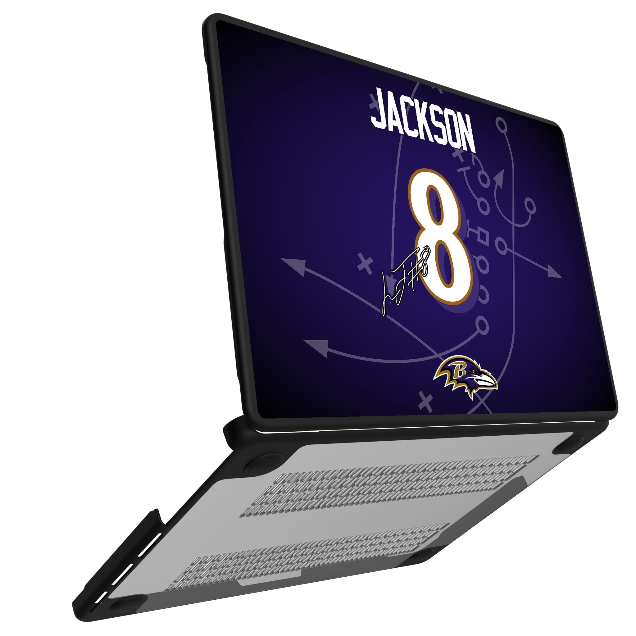 Lamar Jackson Baltimore Ravens 8 Game Tactic Laptop Case for Apple MacBook - Sports Gifts, Sports Memorabilia, Sports Collectibles, Fan Shop