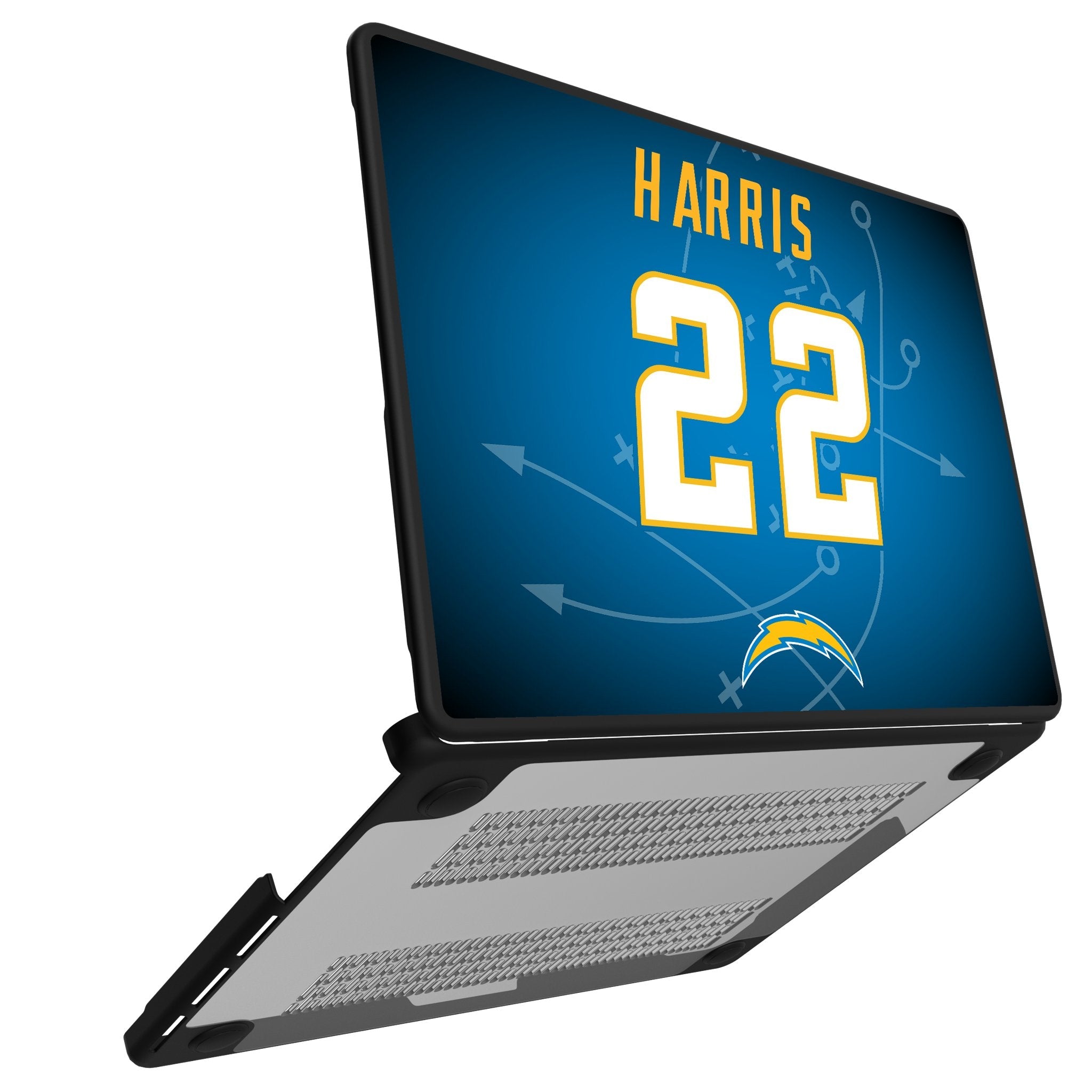 Najee Harris Los Angeles Chargers 22 Game Tactic Laptop Case for Apple MacBook - Sports Gifts, Sports Memorabilia, Sports Collectibles, Fan Shop