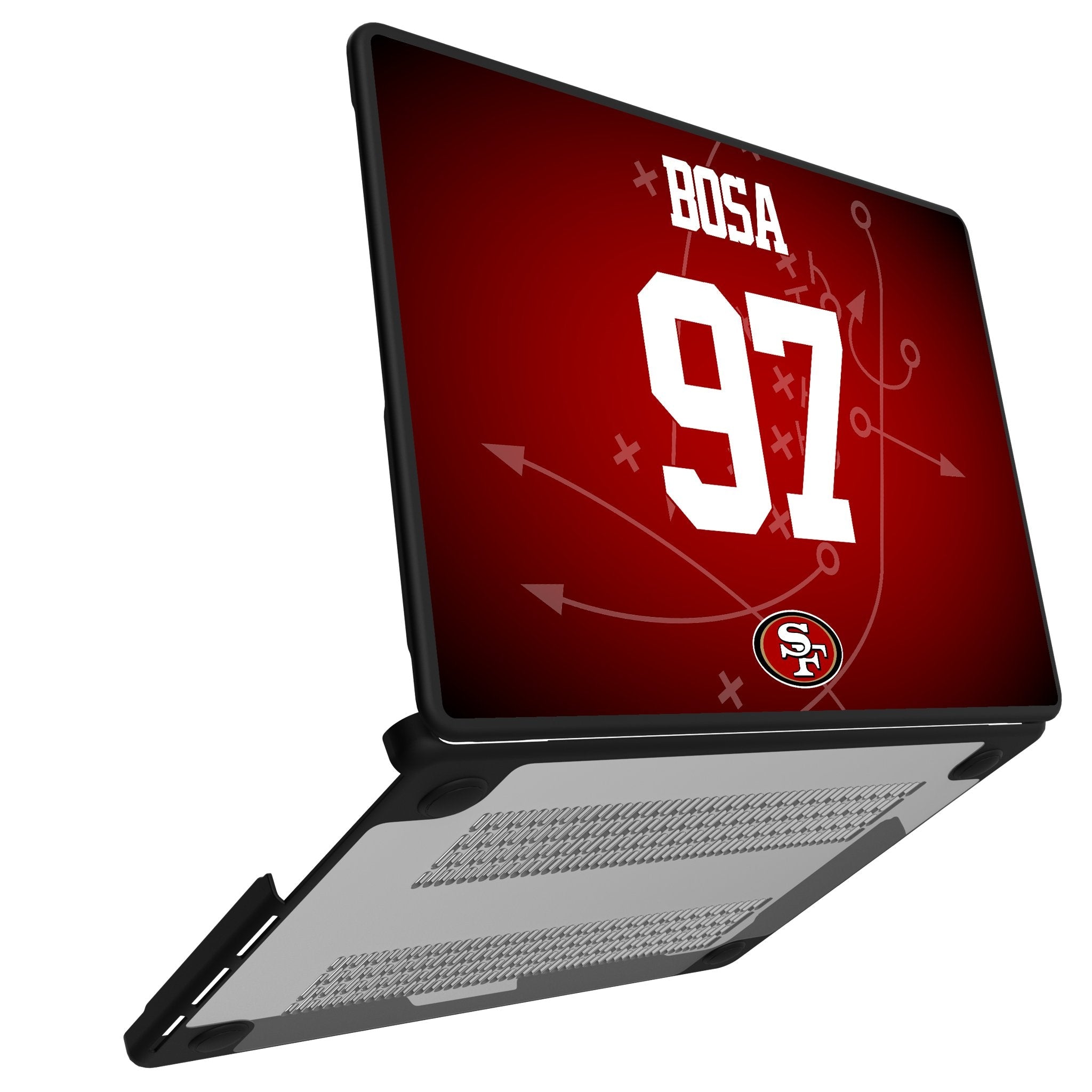 Nick Bosa San Francisco 49ers 97 Game Tactic Laptop Case for Apple MacBook - Sports Gifts, Sports Memorabilia, Sports Collectibles, Fan Shop