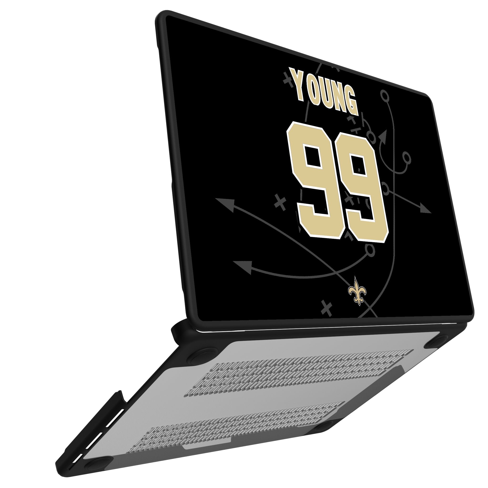 Chase Young New Orleans Saints 99 Game Tactic Laptop Case for Apple MacBook - Sports Gifts, Sports Memorabilia, Sports Collectibles, Fan Shop