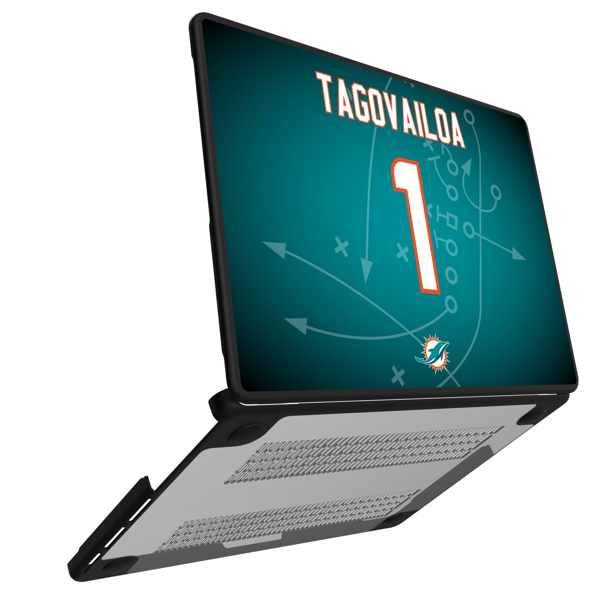 Tua Tagovailoa Miami Dolphins 1 Game Tactic Laptop Case for Apple MacBook - Sports Gifts, Sports Memorabilia, Sports Collectibles, Fan Shop
