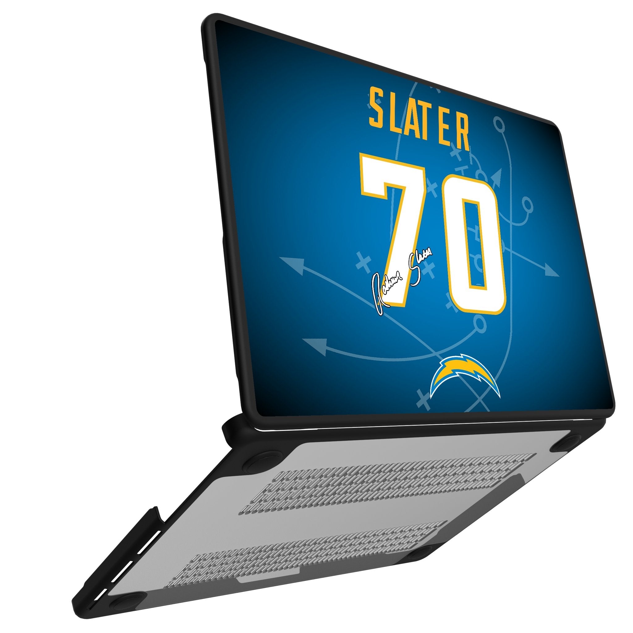 RaShawn Slater Los Angeles Chargers 70 Game Tactic Laptop Case for Apple MacBook - Sports Gifts, Sports Memorabilia, Sports Collectibles, Fan Shop