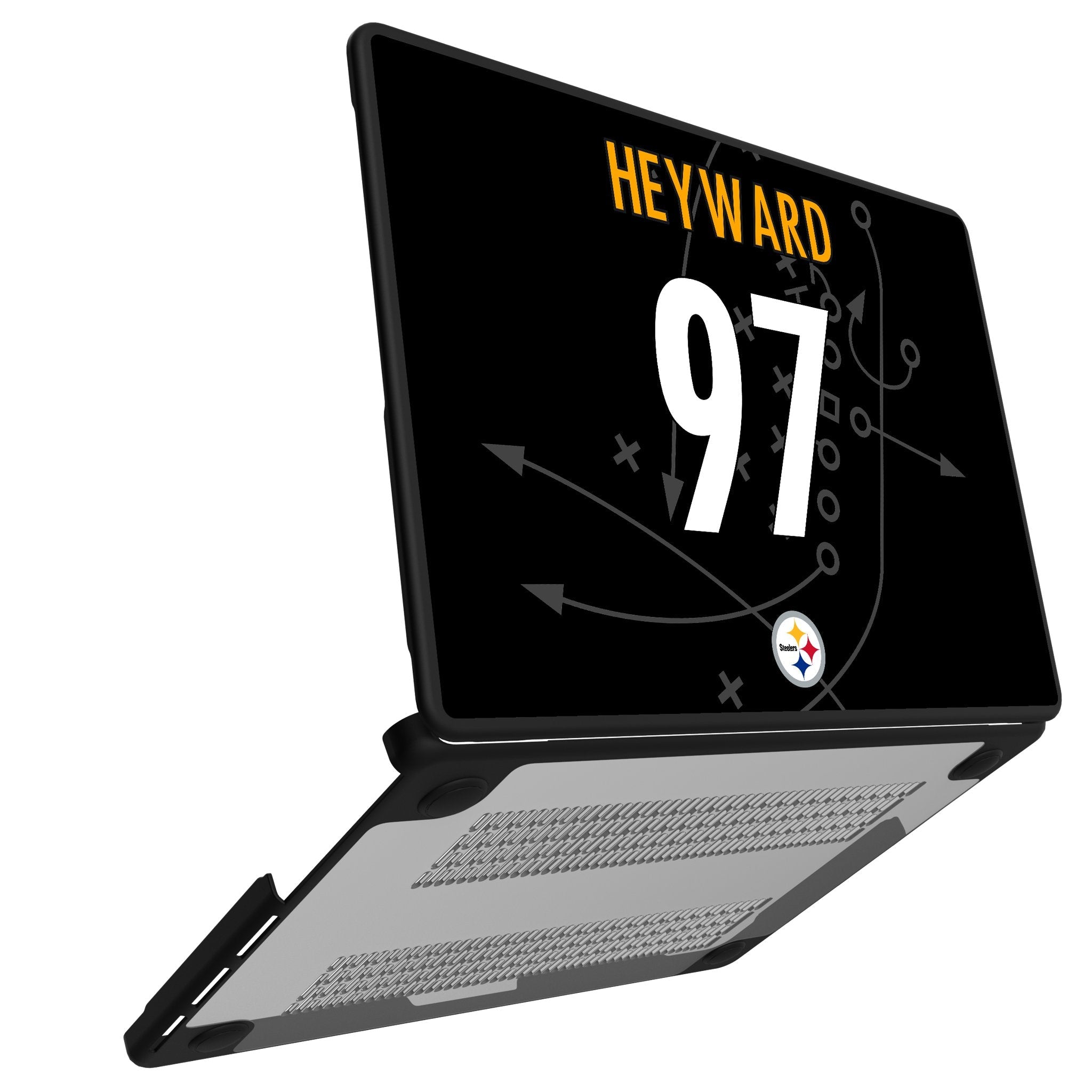 Cameron Heyward Pittsburgh Steelers 97 Game Tactic Laptop Case for Apple MacBook - Sports Gifts, Sports Memorabilia, Sports Collectibles, Fan Shop