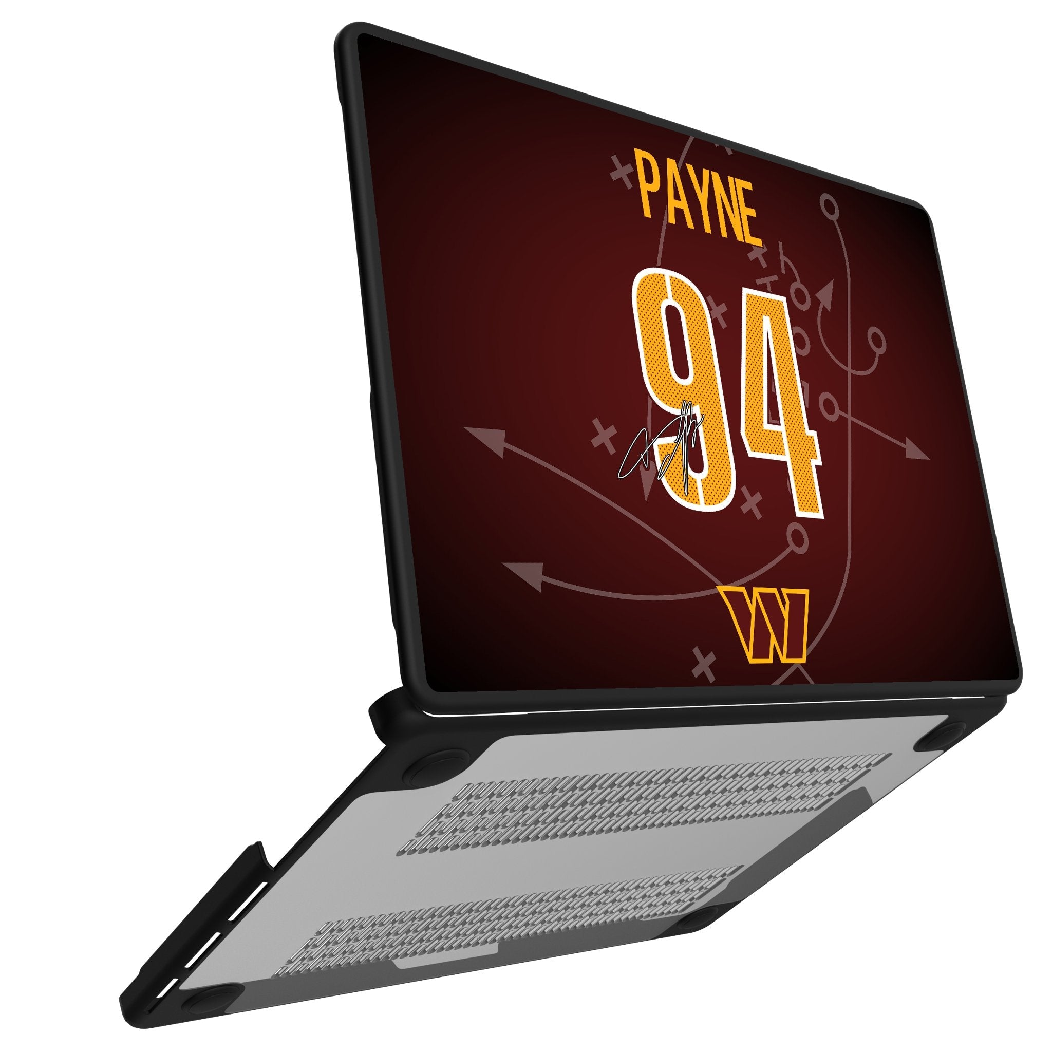 Daron Payne Washington Commanders 94 Game Tactic Laptop Case for Apple MacBook - Sports Gifts, Sports Memorabilia, Sports Collectibles, Fan Shop