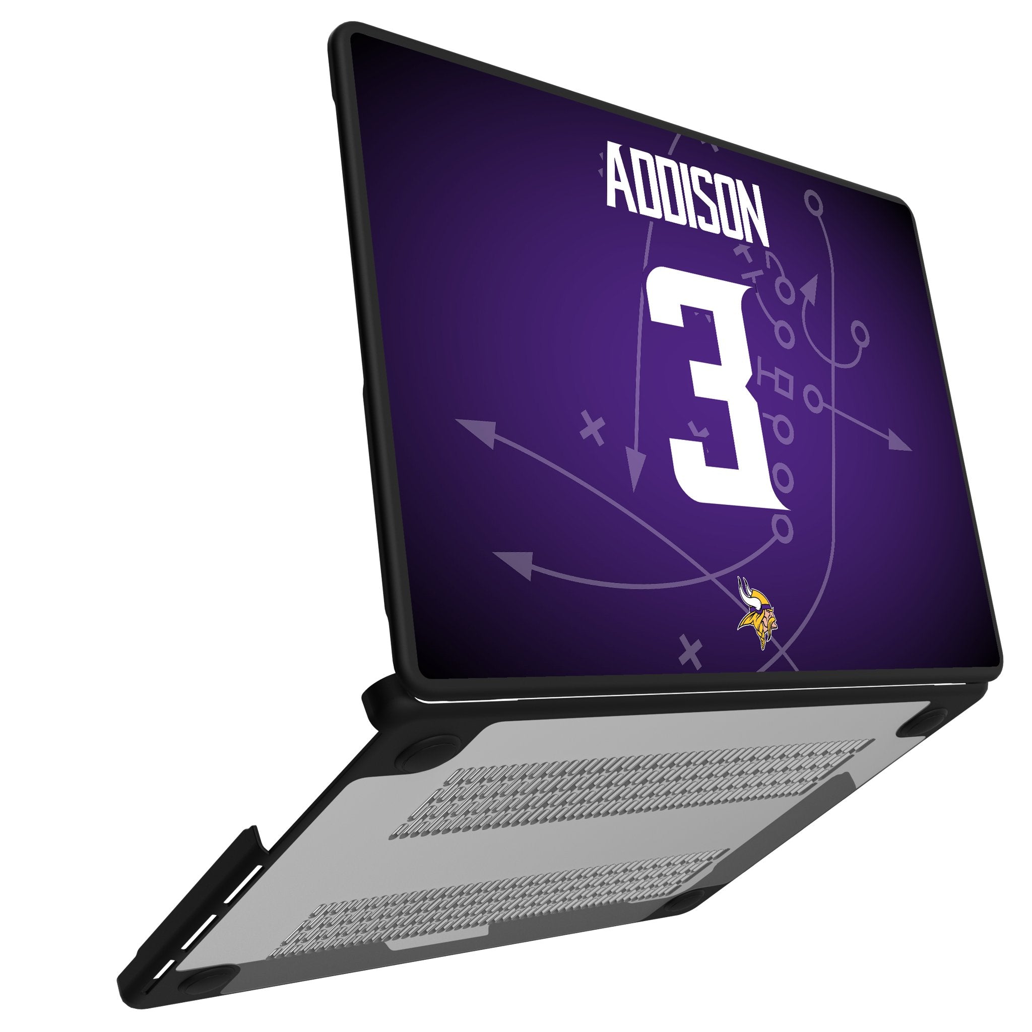 Jordan Addison Minnesota Vikings 3 Game Tactic Laptop Case for Apple MacBook - Sports Gifts, Sports Memorabilia, Sports Collectibles, Fan Shop