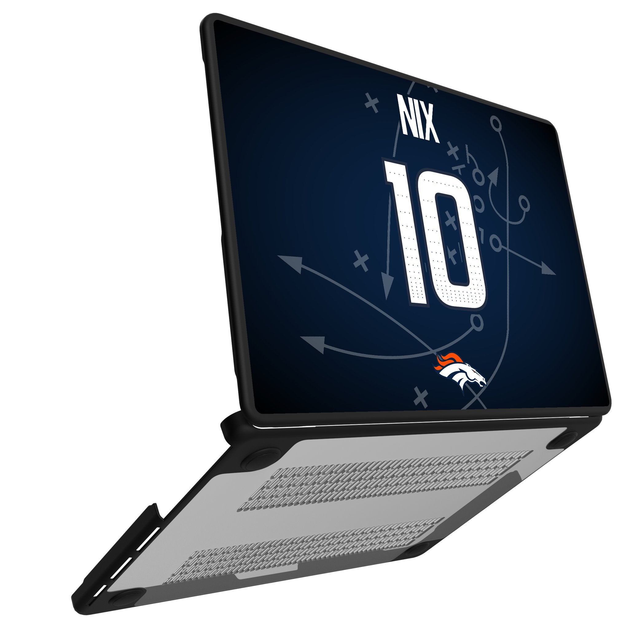 Bo Nix Denver Broncos 10 Game Tactic Laptop Case for Apple MacBook - Sports Gifts, Sports Memorabilia, Sports Collectibles, Fan Shop