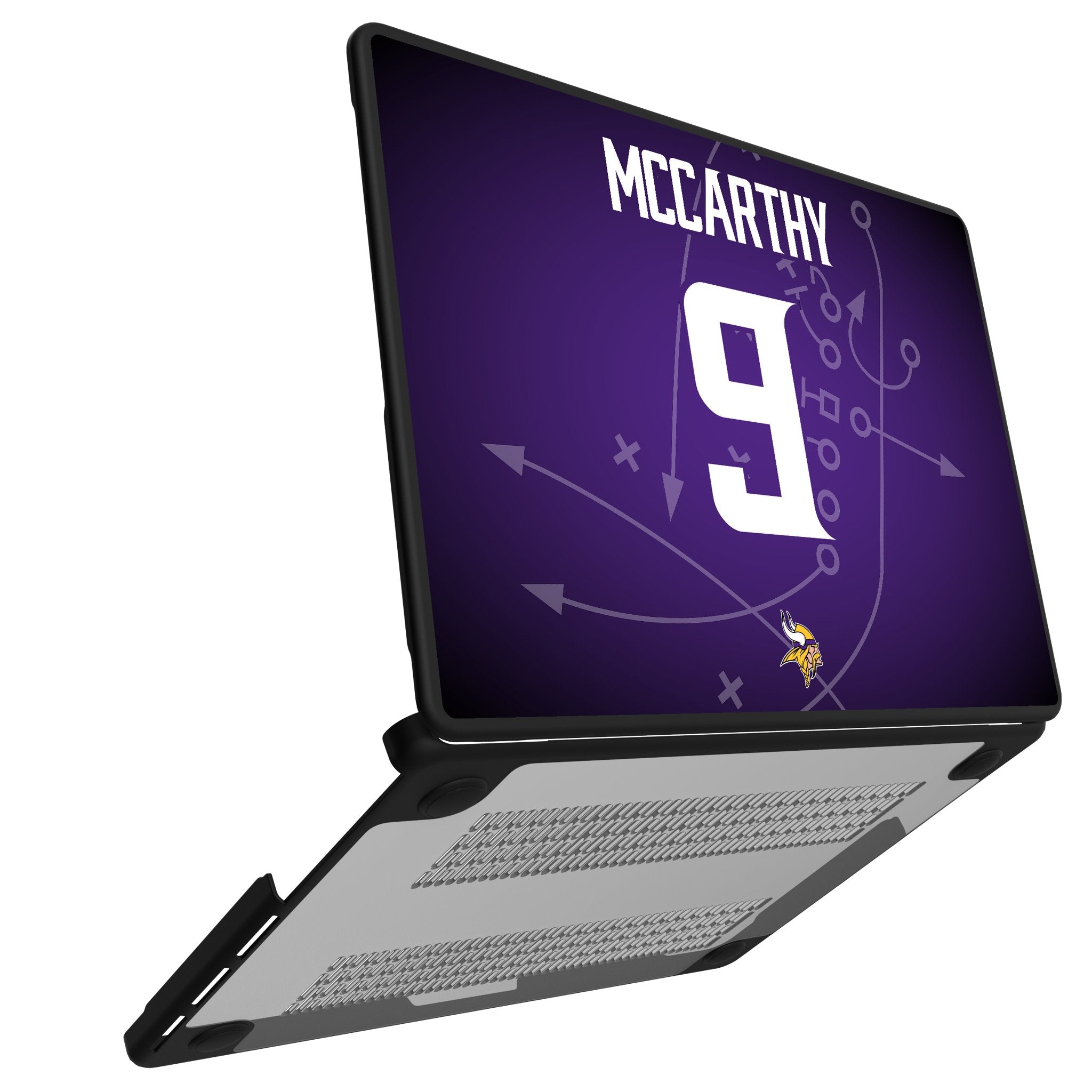 J.J. McCarthy Minnesota Vikings 9 Game Tactic Laptop Case for Apple MacBook - Sports Gifts, Sports Memorabilia, Sports Collectibles, Fan Shop