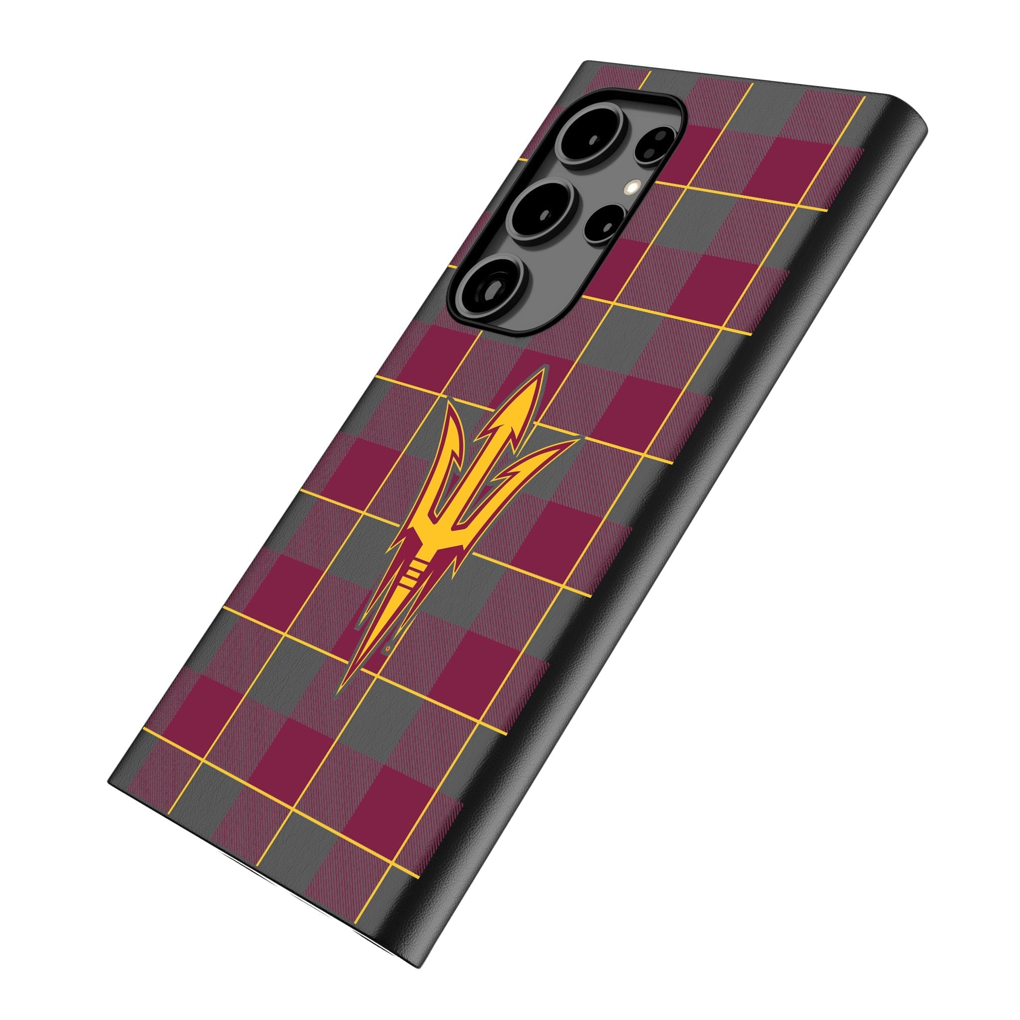 Arizona State University Sun Devils Plaid MagSafe Compatible Phone Case for Samsung Galaxy - Sports Gifts, Sports Memorabilia, Sports Collectibles, Fan Shop