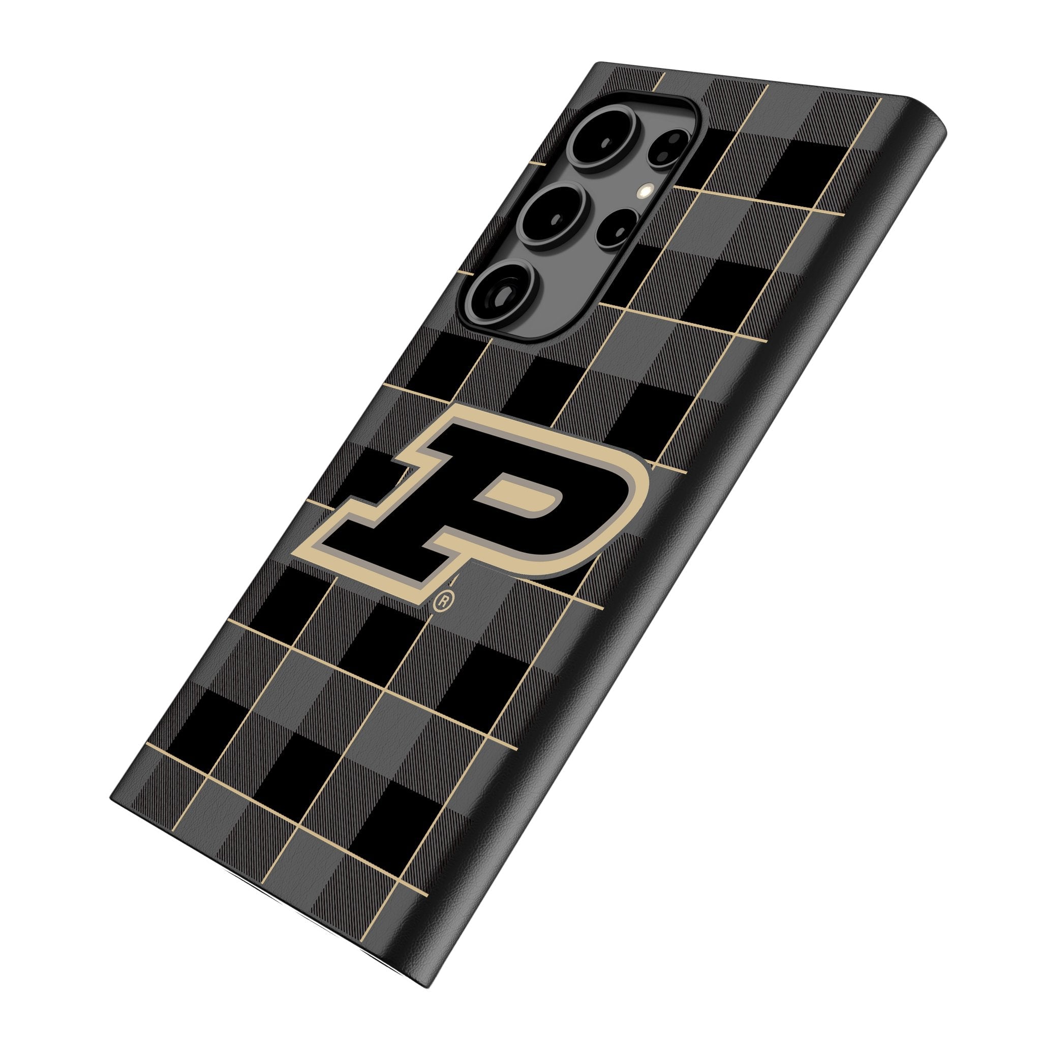 Purdue University Boilermakers Plaid MagSafe Compatible Phone Case for Samsung Galaxy - Sports Gifts, Sports Memorabilia, Sports Collectibles, Fan Shop