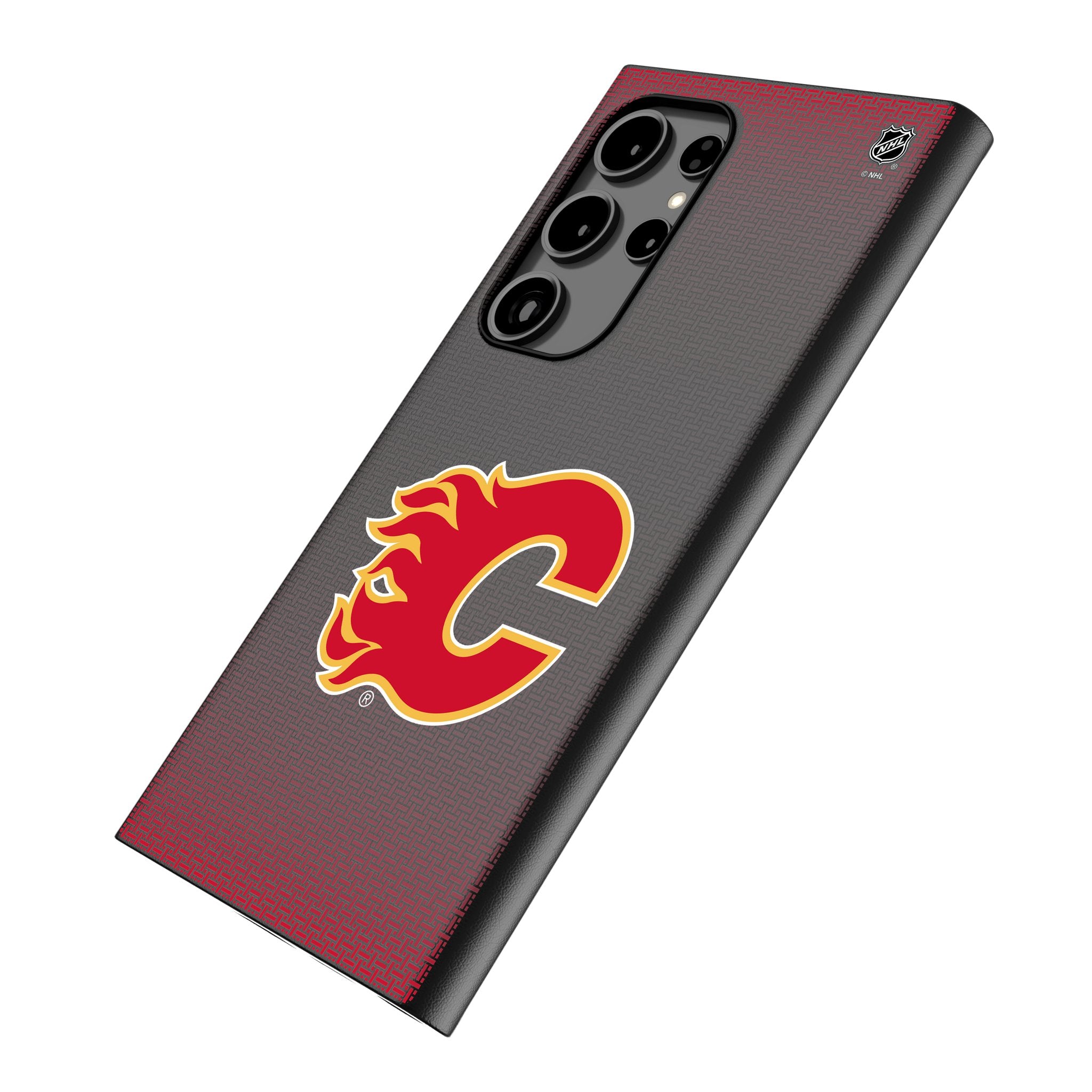 Calgary Flames Linen MagSafe Compatible Phone Case for Samsung Galaxy - Sports Gifts, Sports Memorabilia, Sports Collectibles, Fan Shop
