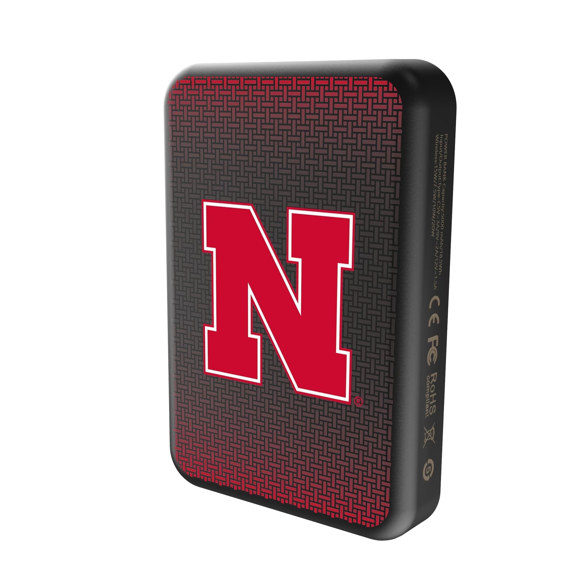 University of Nebraska Huskers Block N Linen Wireless Mag Power Bank - Sports Gifts, Sports Memorabilia, Sports Collectibles, Fan Shop