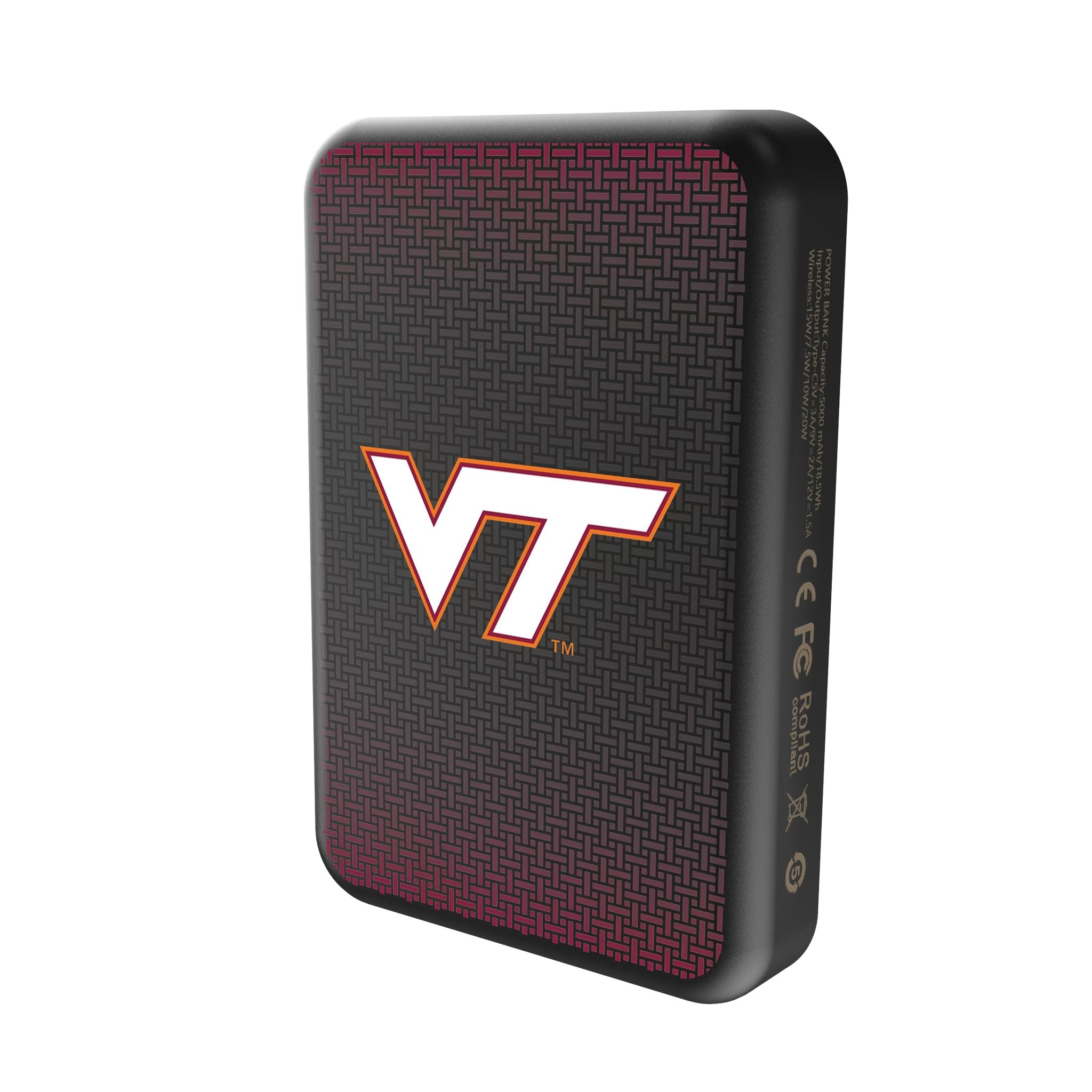 Virginia Tech Hokies Linen Wireless Mag Power Bank - Sports Gifts, Sports Memorabilia, Sports Collectibles, Fan Shop