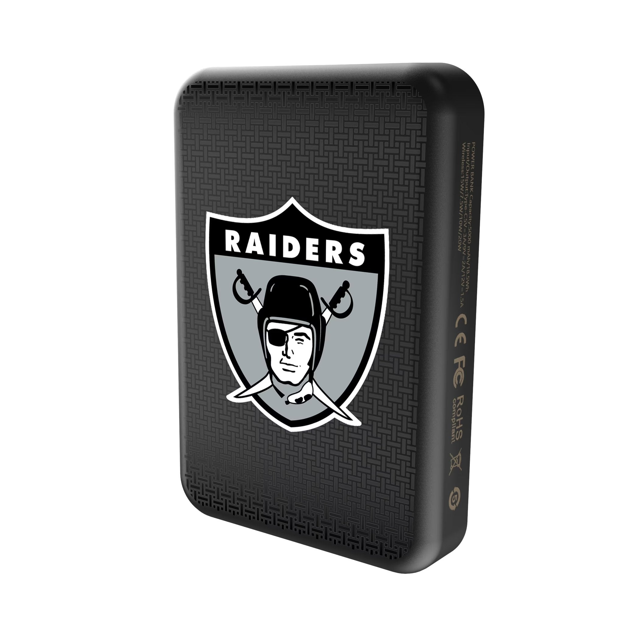 Oakland Raiders 1963 Historic Collection Linen Wireless Mag Power Bank - Sports Gifts, Sports Memorabilia, Sports Collectibles, Fan Shop