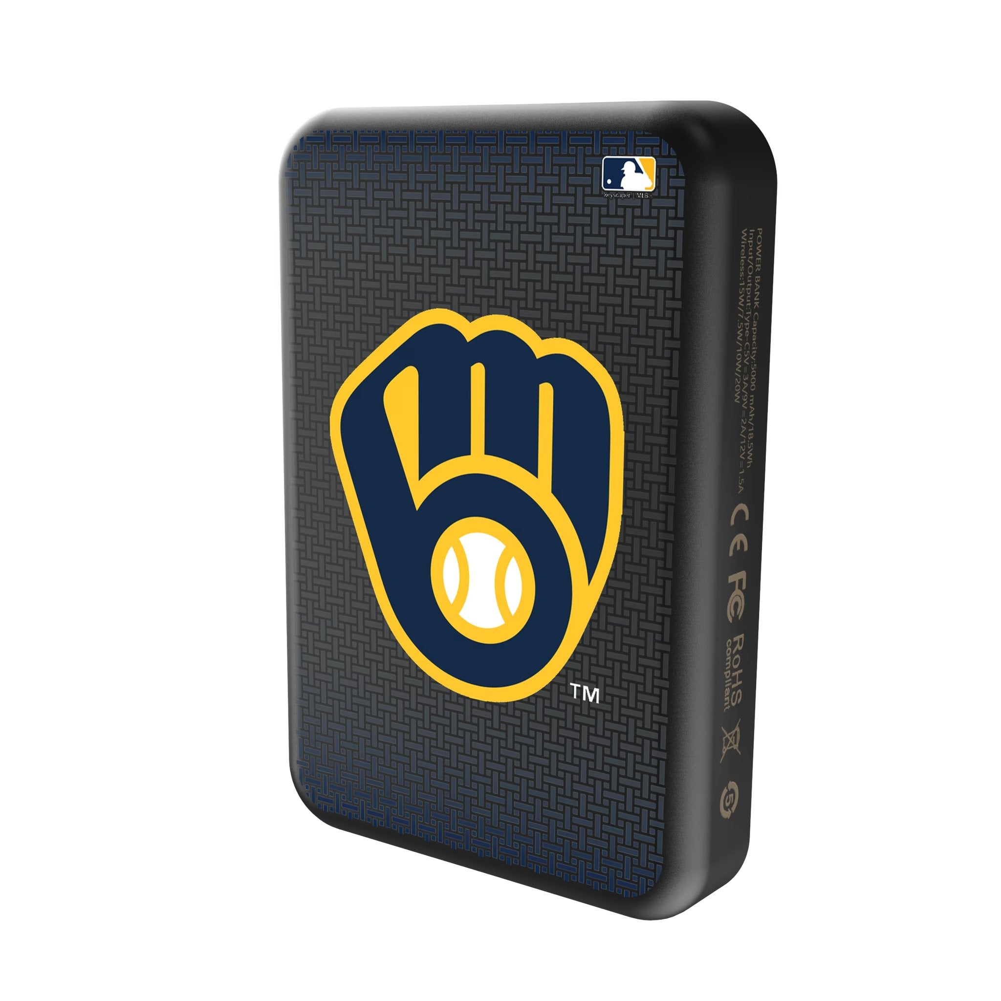 Milwaukee Brewers Linen Wireless Mag Power Bank - Sports Gifts, Sports Memorabilia, Sports Collectibles, Fan Shop