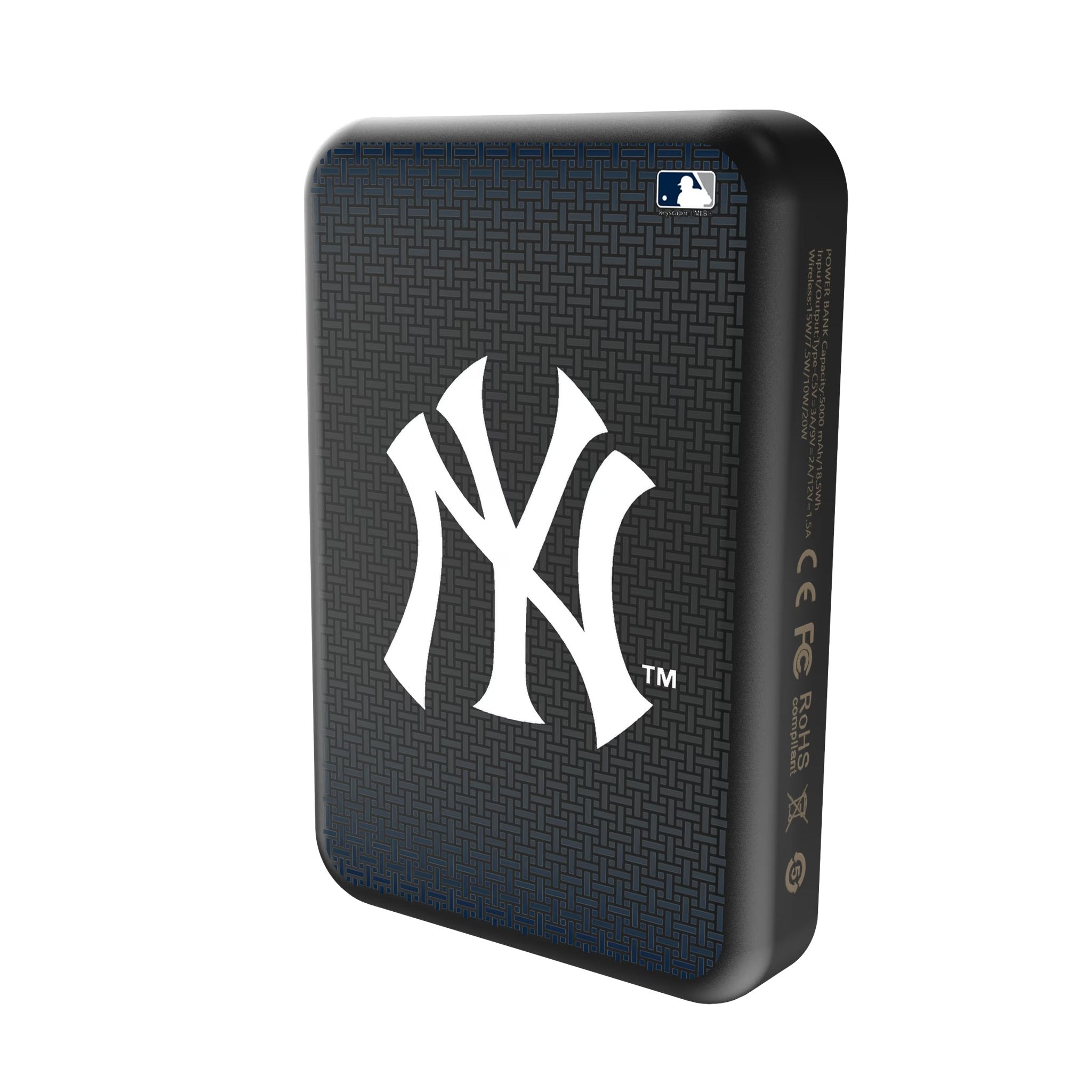 New York Yankees Linen Wireless Mag Power Bank - Sports Gifts, Sports Memorabilia, Sports Collectibles, Fan Shop