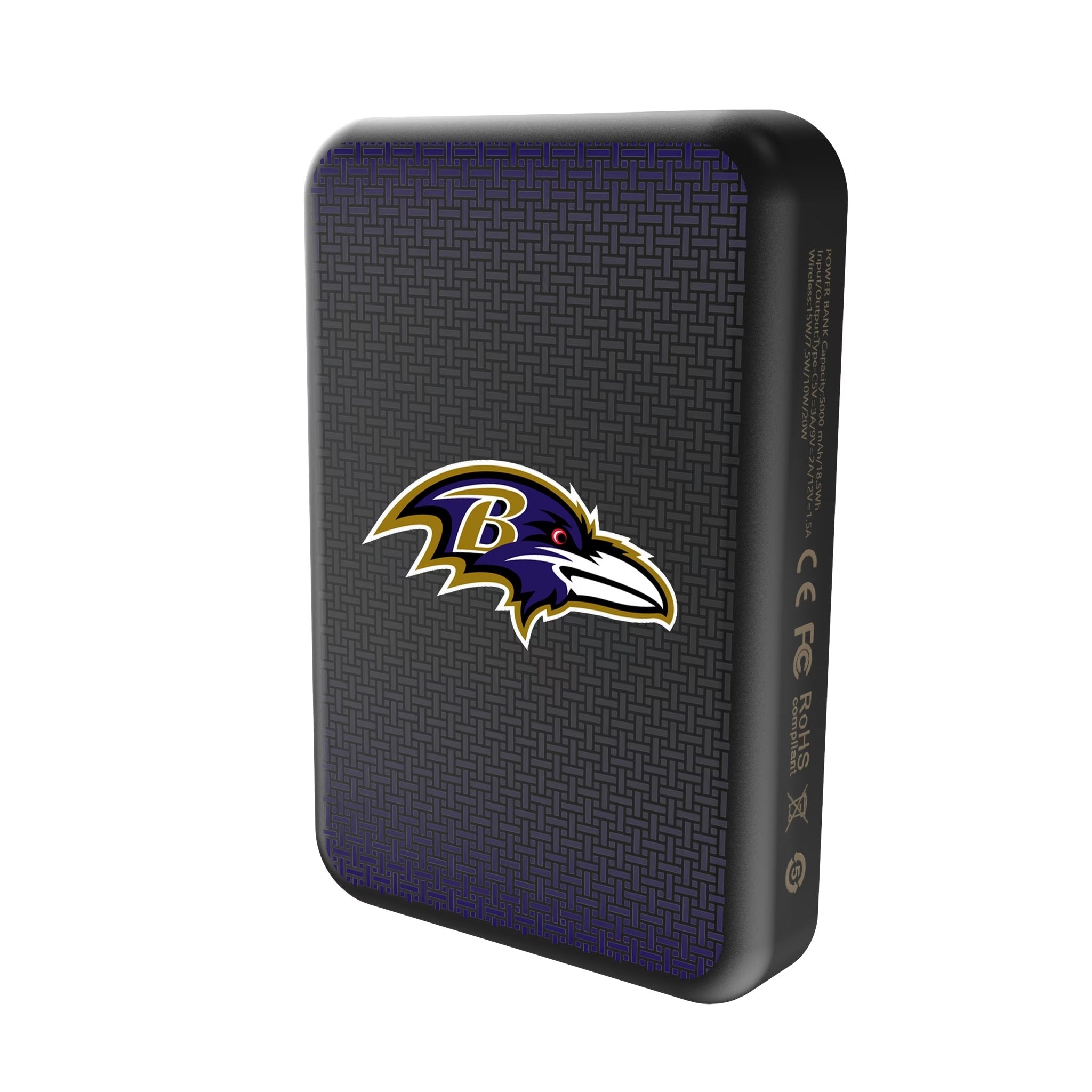 Baltimore Ravens Linen Wireless Mag Power Bank - Sports Gifts, Sports Memorabilia, Sports Collectibles, Fan Shop