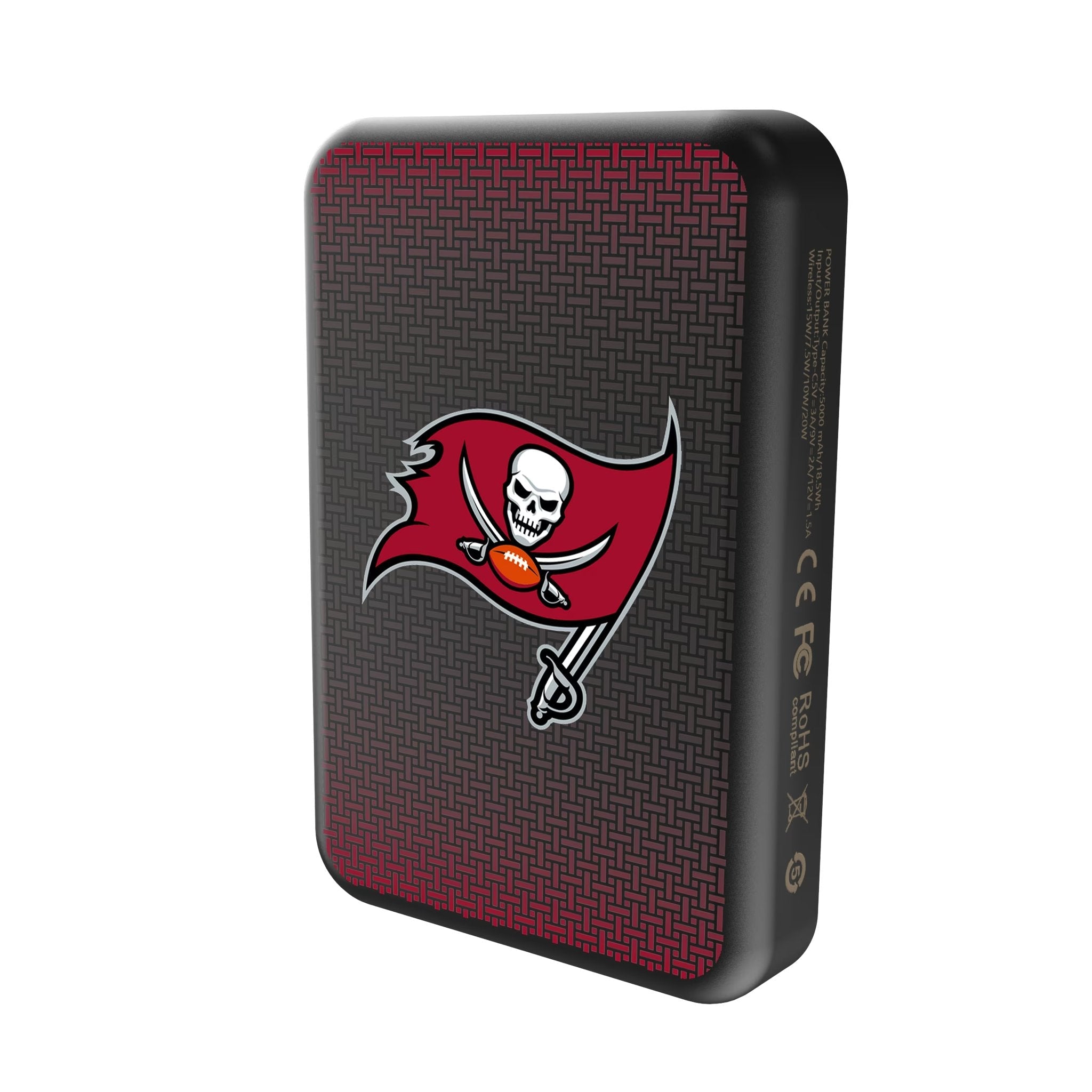 Tampa Bay Buccaneers Linen Wireless Mag Power Bank - Sports Gifts, Sports Memorabilia, Sports Collectibles, Fan Shop