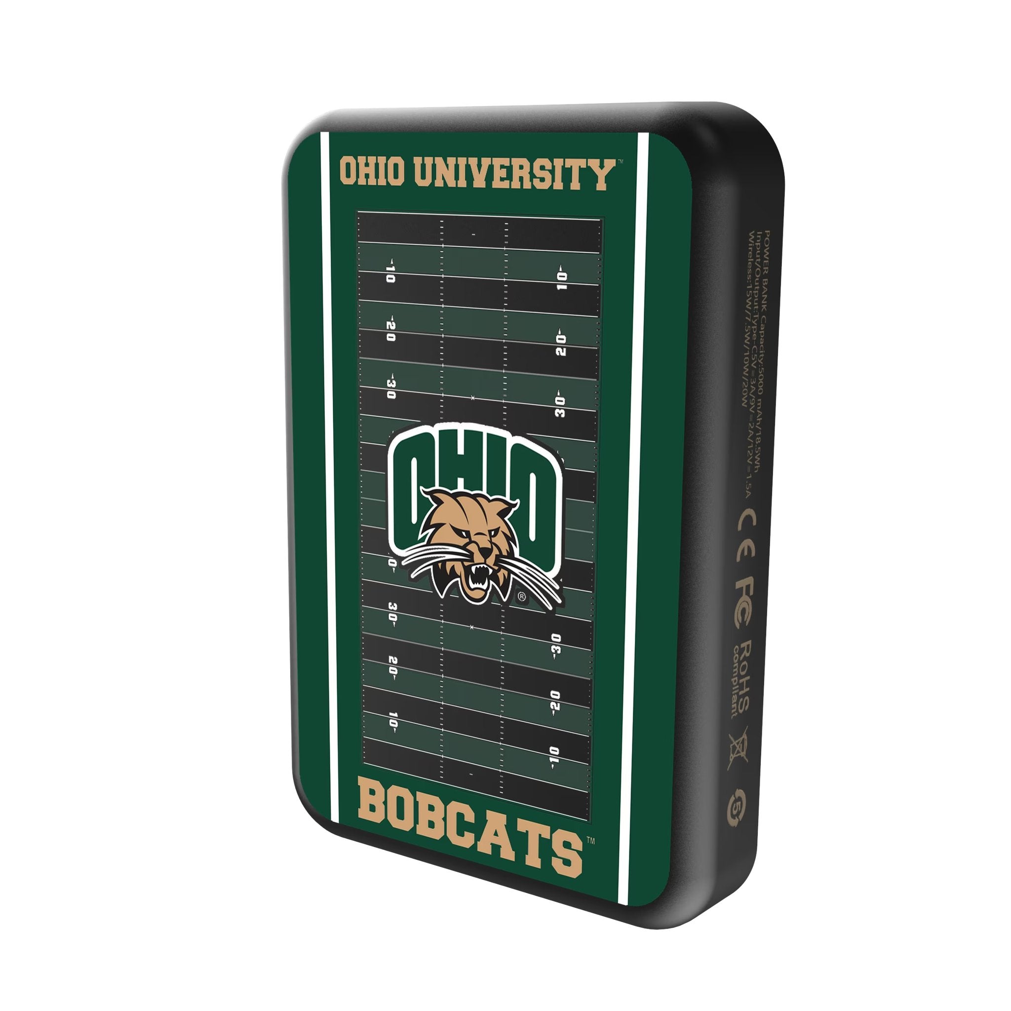 Ohio University Bobcats Field Wireless Mag Power Bank - Sports Gifts, Sports Memorabilia, Sports Collectibles, Fan Shop