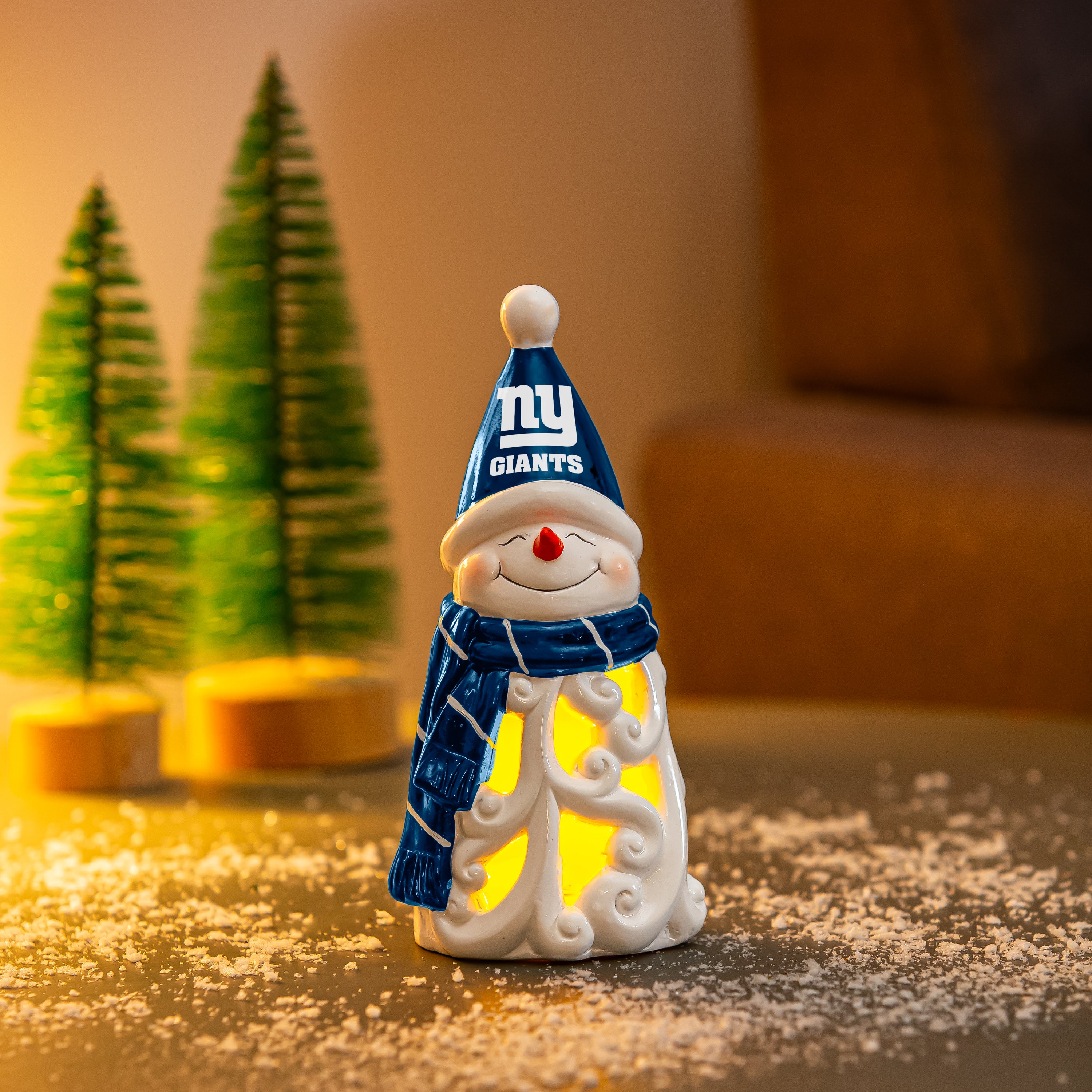 New York Giants Snowman LED Statuary, 8" - Sports Collectibles, Sports Memorabilia, Sports Fan Shop, Sports Gifts