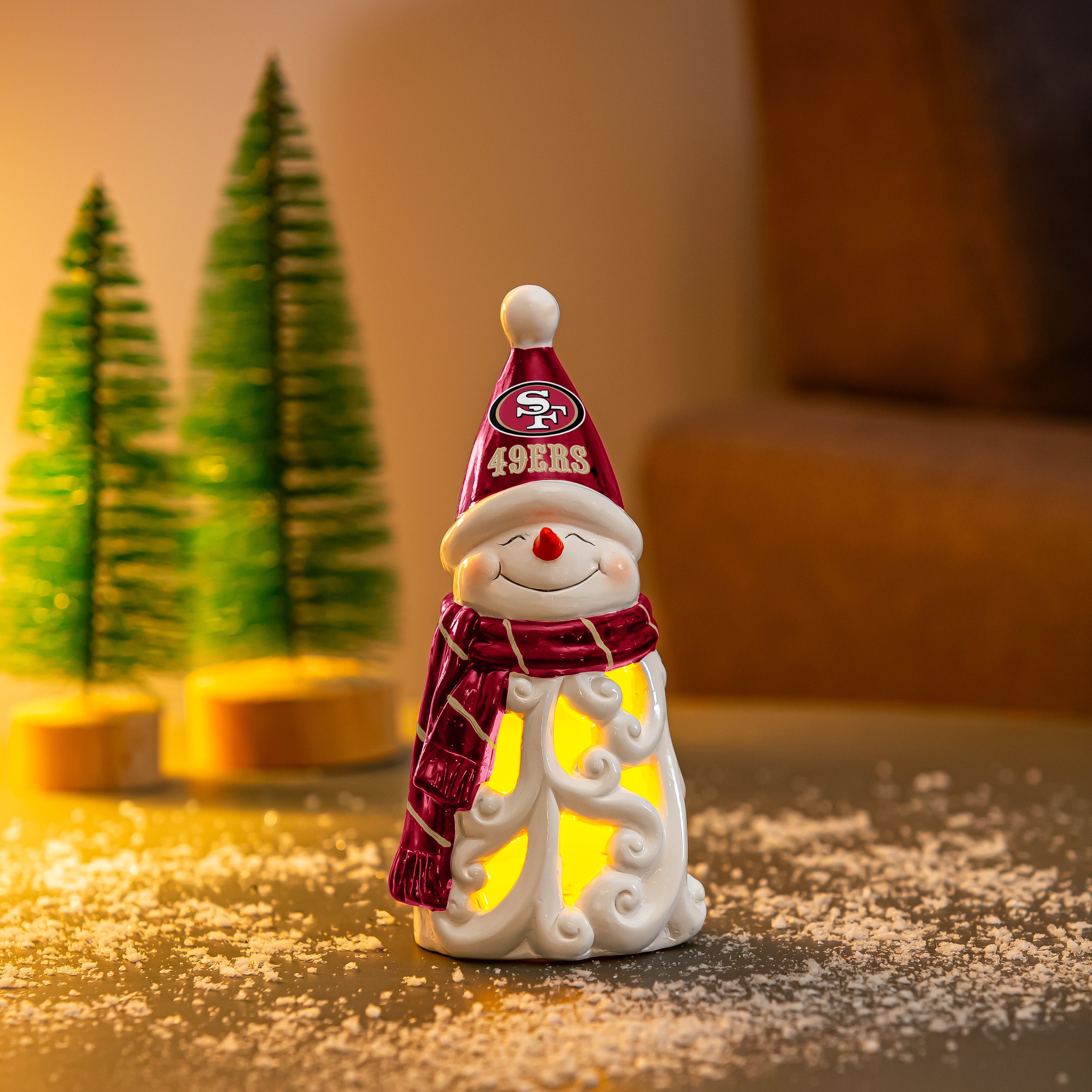 San Francisco 49ers Snowman LED Statuary, 8" - Sports Collectibles, Sports Memorabilia, Sports Fan Shop, Sports Gifts