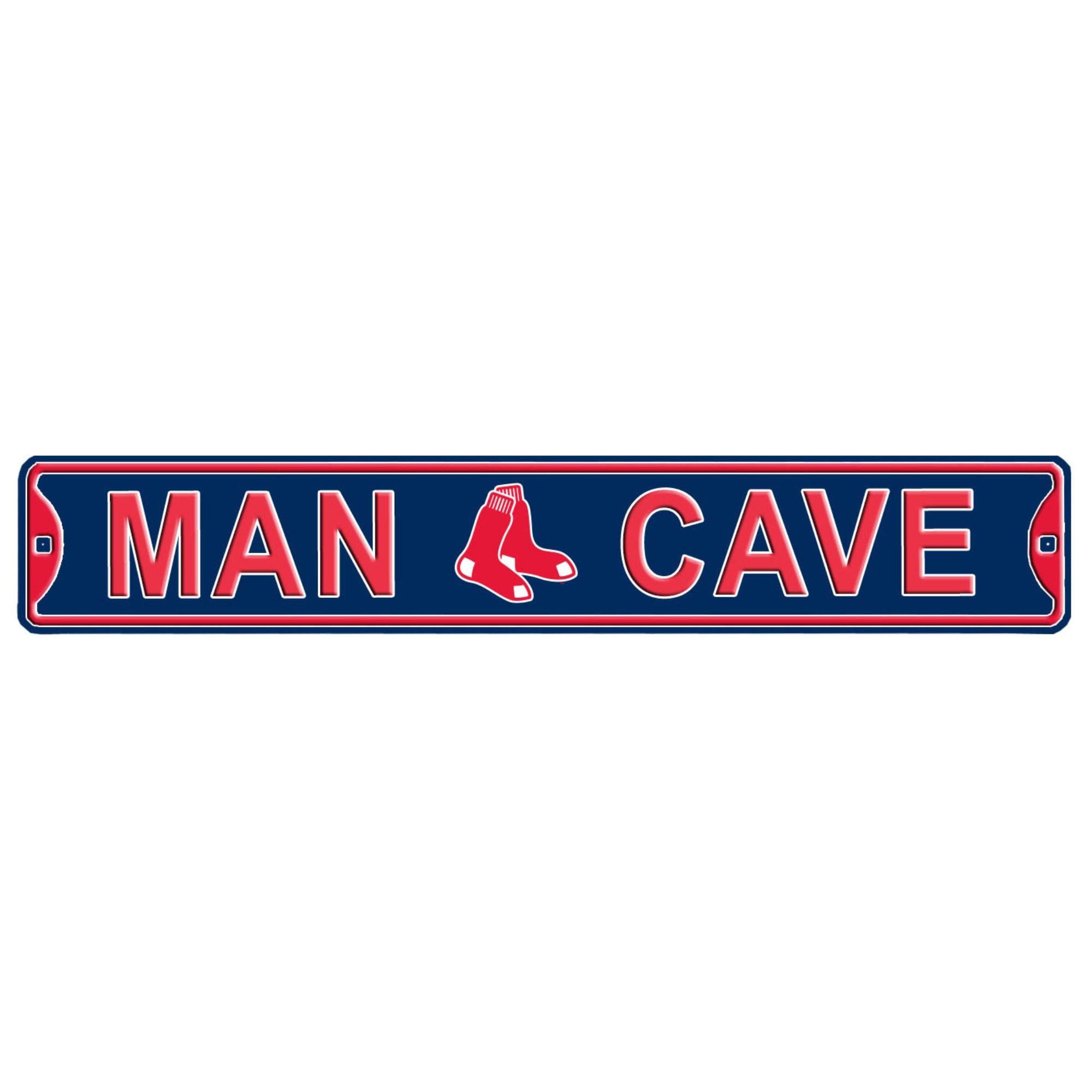 Boston Red Sox - MAN CAVE - Embossed Steel Street Sign