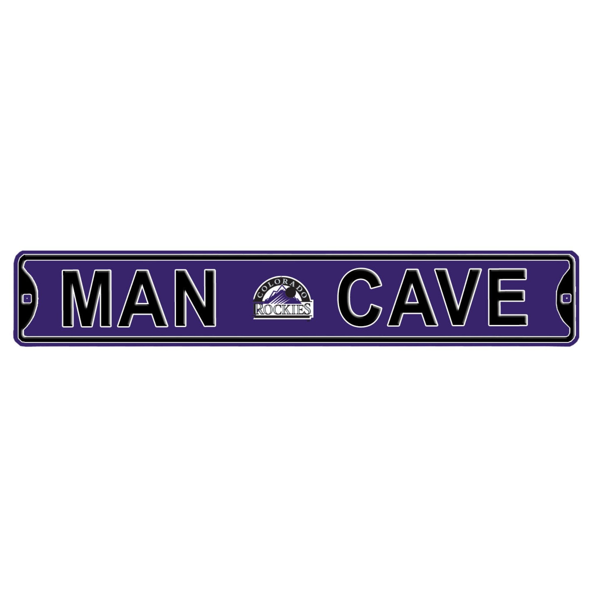 Colorado Rockies- MAN CAVE - Embossed Steel Street Sign