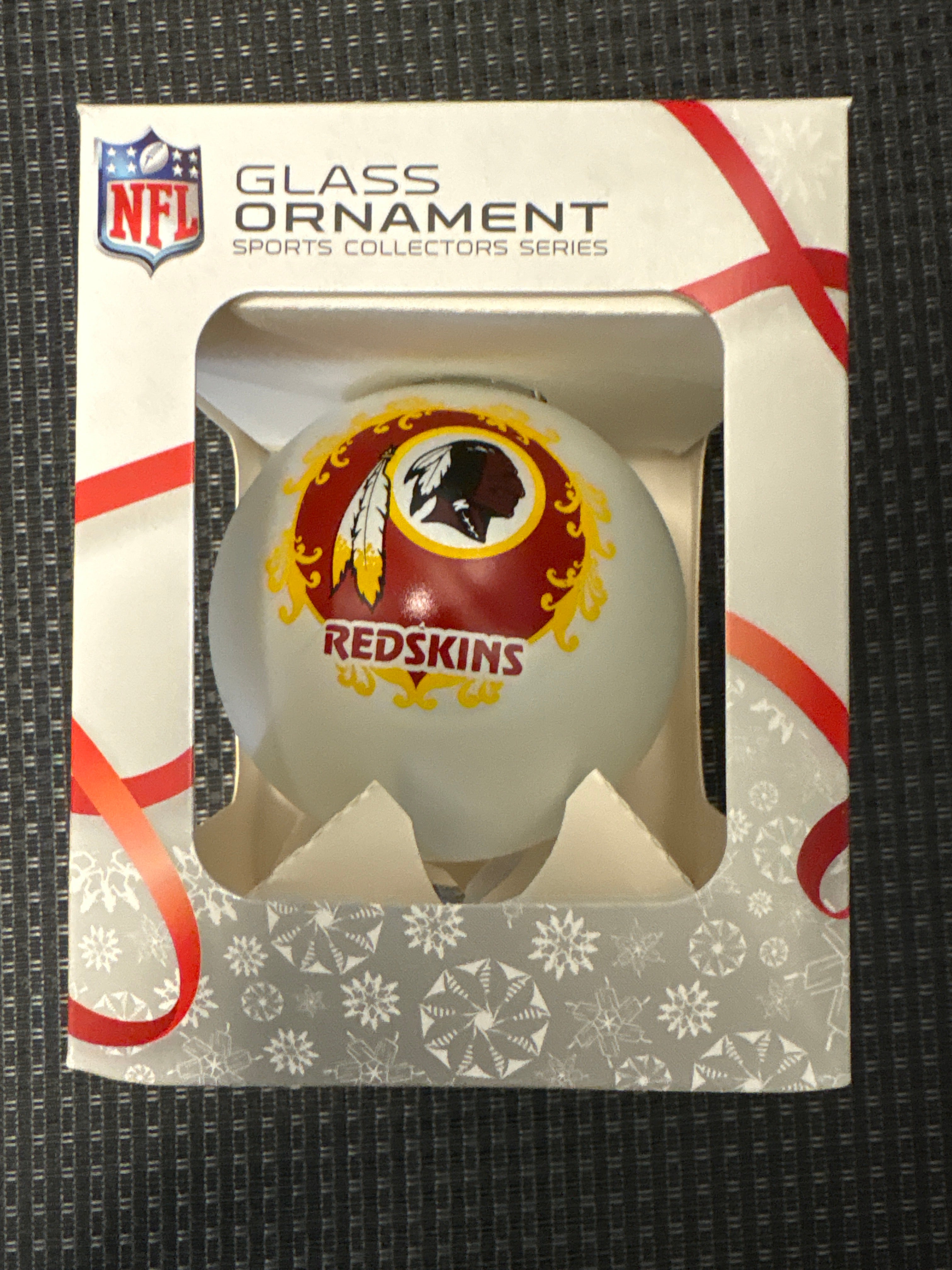 Washington Redskins Large Glass Ball Ornament