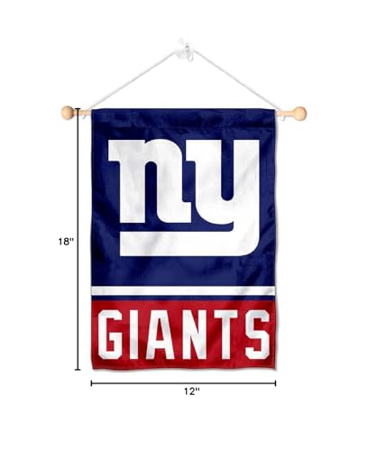 New York Giants Banner Window Wall Hanging Flag with Suction Cup - Sports Collectibles, Sports Memorabilia, Sports Fan Shop, Sports Gifts