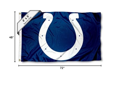 WinCraft Indianapolis Colts Large Flag 4x6 Feet Banner - Sports Collectibles, Sports Memorabilia, Sports Fan Shop, Sports Gifts