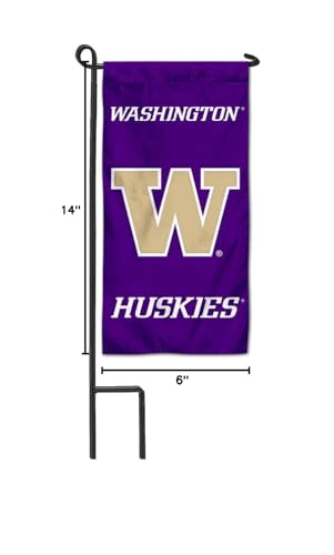 College Flags & Banners Co. Washington Huskies Mini Garden and Flower Pot Flag Topper - Sports Collectibles, Sports Memorabilia, Sports Fan Shop, Sports Gifts