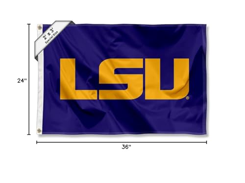 College Flags & Banners Co. Louisiana State LSU Tigers Small 2x3 Foot Flag - Sports Collectibles, Sports Memorabilia, Sports Fan Shop, Sports Gifts