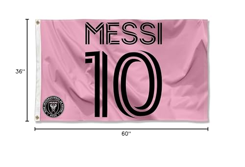 WinCraft Inter Miami CF Messi Player Logo 3x5 Feet Banner Flag - Sports Collectibles, Sports Memorabilia, Sports Fan Shop, Sports Gifts