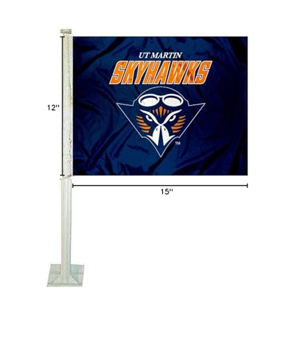 College Flags & Banners Co. Tennessee Martin Skyhawks Car Flag - Sports Collectibles, Sports Memorabilia, Sports Fan Shop, Sports Gifts
