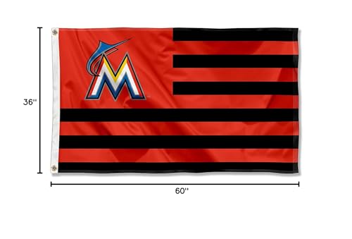 WinCraft Miami Marlins Stars and Stripes Nation 3x5 Flag - Sports Collectibles, Sports Memorabilia, Sports Fan Shop, Sports Gifts
