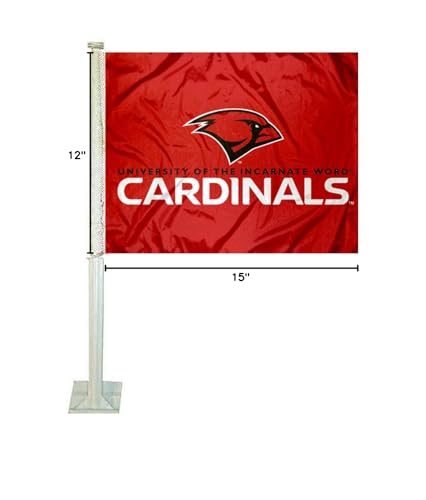College Flags & Banners Co. Incarnate Word Cardinals Car Flag - Sports Collectibles, Sports Memorabilia, Sports Fan Shop, Sports Gifts