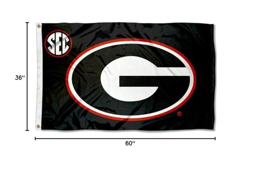 College Flags & Banners Co. University of Georgia SEC Logo Flag and USA 3x5 Flag Set - Sports Collectibles, Sports Memorabilia, Sports Fan Shop, Sports Gifts