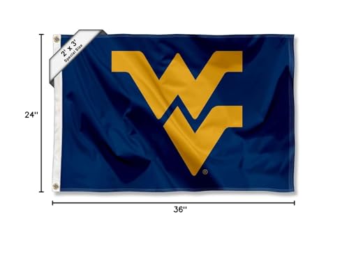College Flags & Banners Co. West Virginia Small 2x3 Foot Flag - Sports Collectibles, Sports Memorabilia, Sports Fan Shop, Sports Gifts