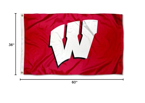 College Flags & Banners Co. University of Wisconsin Large and USA Flag 3x5 Set - Sports Collectibles, Sports Memorabilia, Sports Fan Shop, Sports Gifts
