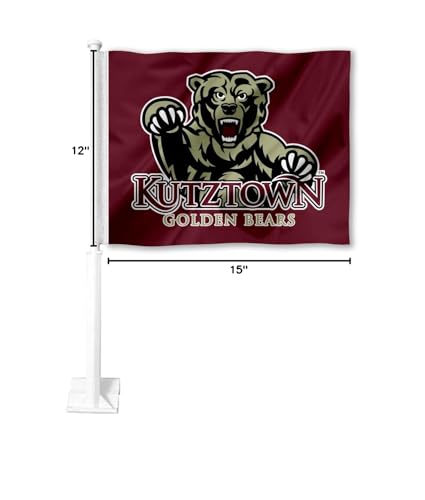 College Flags & Banners Co. Kutztown Bears Car Flag - Sports Collectibles, Sports Memorabilia, Sports Fan Shop, Sports Gifts