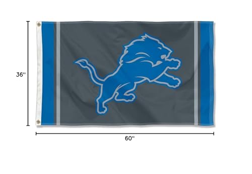 WinCraft Detroit Lions Blackout Sideline Flag Outdoor Indoor 3x5 Foot Banner - Sports Collectibles, Sports Memorabilia, Sports Fan Shop, Sports Gifts