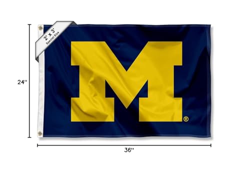 College Flags & Banners Co. Michigan Team University Wolverines Small 2x3 Foot Flag - Sports Collectibles, Sports Memorabilia, Sports Fan Shop, Sports Gifts